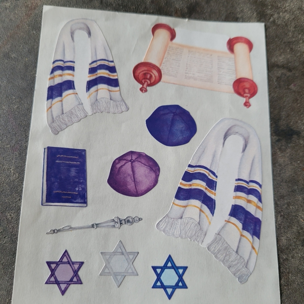 Jewish Stickers Judaica Mazel Tov - Hebrew Mitzvah Torah, Creative Memories